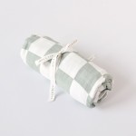 Bamboo Cotton Muslin Swaddle - Sage Check