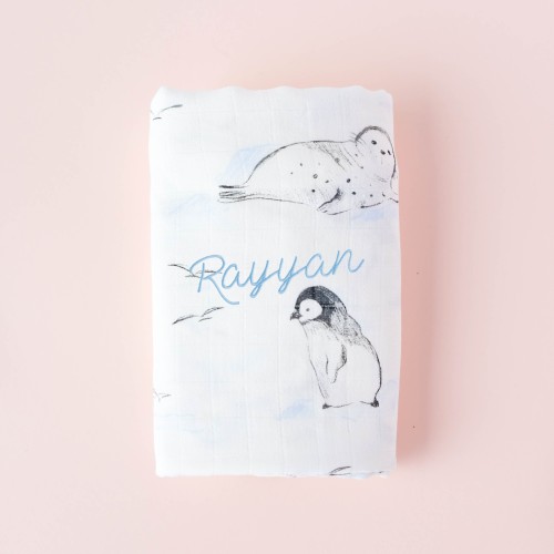 Bamboo Cotton Muslin Swaddle - Winter Wonders
