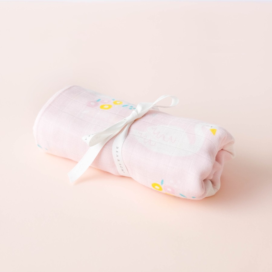 Bamboo Cotton Muslin Swaddle - Le Cygne en Rose